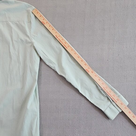 Jekaoyi Shirt Men's XL Long Sleeve Pistachio Linen Blend Button Down Solid Plain - Picture 15 of 16